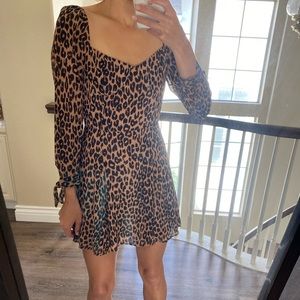 Reformation Beatrice leopard fit & flare Sz 4